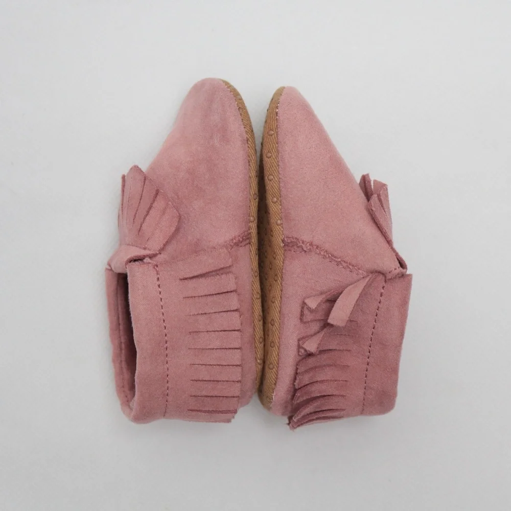 Old Navy Baby Infant Blush Faux Suede Moccasins Booties Size 6-12M